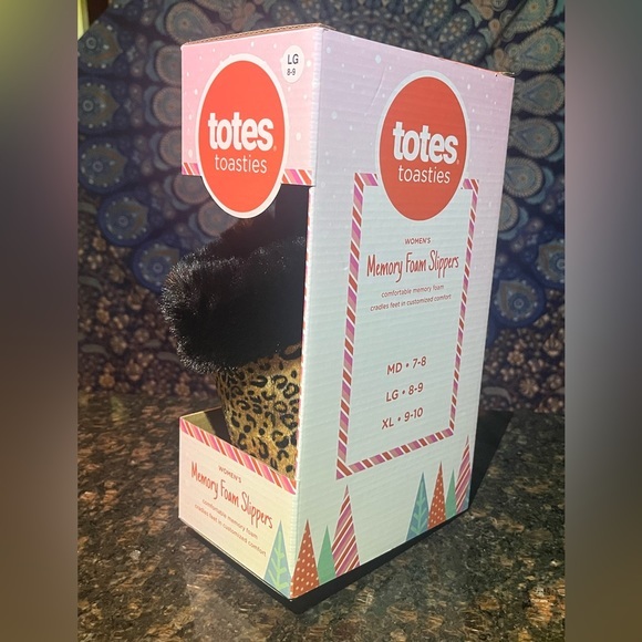 Women's Slippers Memory Foam Slide-on Slippers Leopard Print totes Toasties - Picture 2 of 2